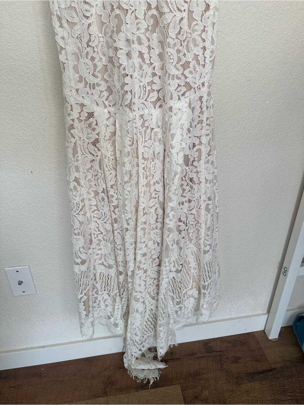 Lulus Flynn White Lace Maxi Dress Bridal Wedding Formal Size Small EUC - Picture 8 of 12